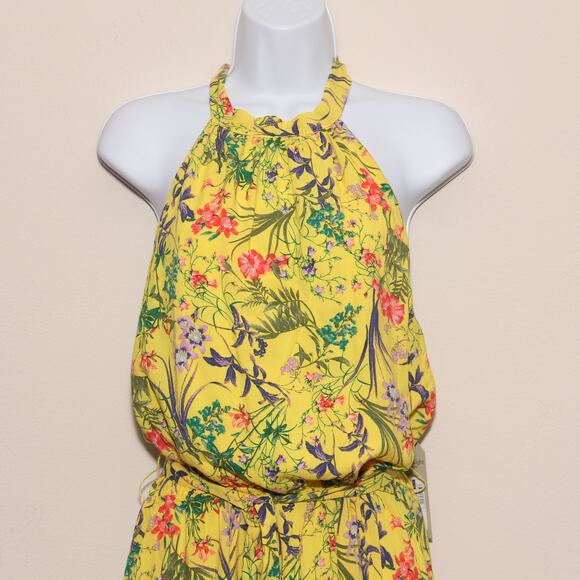 NEW NIne.Eight Floral High Low Tiered Halter Maxi Dress Size Large - Picture 3 of 9